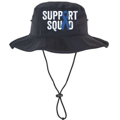 Colon Cancer Support Squad Blue Colorectal Awareness Ribbon Gift Bucket Hat