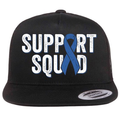Colon Cancer Support Squad Blue Colorectal Awareness Ribbon Gift Flatbill Hat