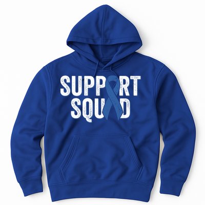 Colon Cancer Support Squad Blue Colorectal Awareness Ribbon Gift Hoodie