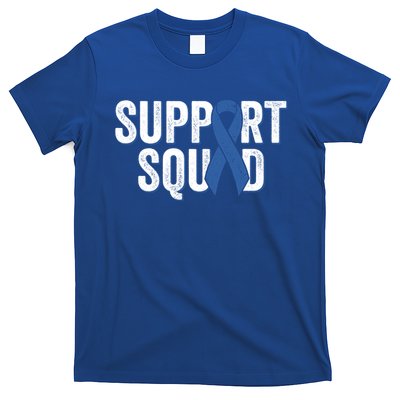 Colon Cancer Support Squad Blue Colorectal Awareness Ribbon Gift T-Shirt