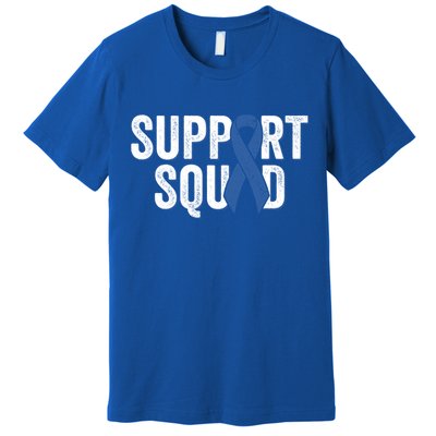 Colon Cancer Support Squad Blue Colorectal Awareness Ribbon Gift Premium T-Shirt