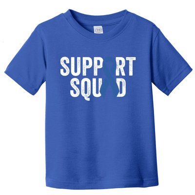Colon Cancer Support Squad Blue Colorectal Awareness Ribbon Gift Toddler T-Shirt