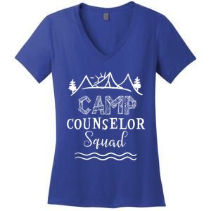 Camp Counselor Squad Gift Idea For Summer Camp Counselors Cool Gift Women's V-Neck T-Shirt