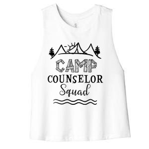 Camp Counselor Squad Gift Idea For Summer Camp Counselors Cool Gift Women's Racerback Cropped Tank