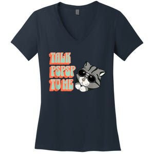 Cool Cat Shirt, Cat Dad, Cat Mom, Kittens, Pet Adopt Kitty Women's V-Neck T-Shirt