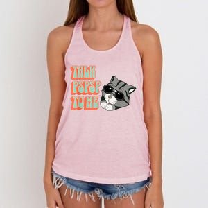 Cool Cat Shirt, Cat Dad, Cat Mom, Kittens, Pet Adopt Kitty Women's Knotted Racerback Tank