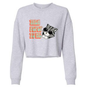 Cool Cat Shirt, Cat Dad, Cat Mom, Kittens, Pet Adopt Kitty Cropped Pullover Crew