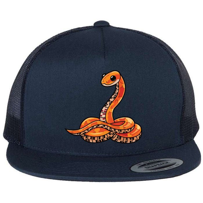 Cute Corn Snake Flat Bill Trucker Hat