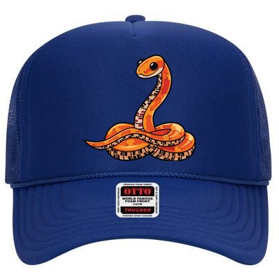 Cute Corn Snake High Crown Mesh Back Trucker Hat