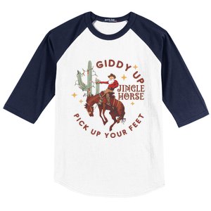 Cowboy Christmas Sweater Giddy Up Jingle Horse Pick Up Your Feet Howdy Country Baseball Sleeve Shirt