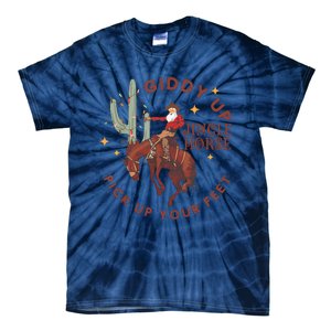 Cowboy Christmas Sweater Giddy Up Jingle Horse Pick Up Your Feet Howdy Country Tie-Dye T-Shirt