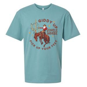 Cowboy Christmas Sweater Giddy Up Jingle Horse Pick Up Your Feet Howdy Country Sueded Cloud Jersey T-Shirt