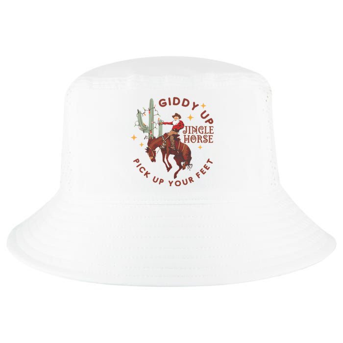 Cowboy Christmas Sweater Giddy Up Jingle Horse Pick Up Your Feet Howdy Country Cool Comfort Performance Bucket Hat