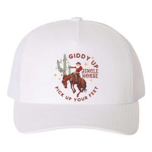 Cowboy Christmas Sweater Giddy Up Jingle Horse Pick Up Your Feet Howdy Country Yupoong Adult 5-Panel Trucker Hat