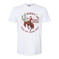 Cowboy Christmas Sweater Giddy Up Jingle Horse Pick Up Your Feet Howdy Country Softstyle CVC T-Shirt