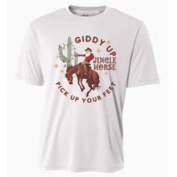 Cowboy Christmas Sweater Giddy Up Jingle Horse Pick Up Your Feet Howdy Country Cooling Performance Crew T-Shirt