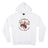 Cowboy Christmas Sweater Giddy Up Jingle Horse Pick Up Your Feet Howdy Country Hoodie