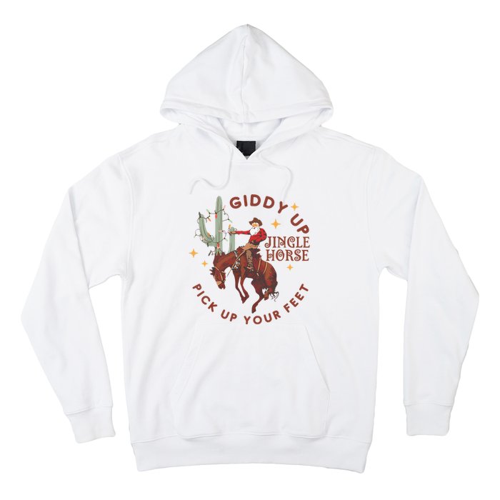 Cowboy Christmas Sweater Giddy Up Jingle Horse Pick Up Your Feet Howdy Country Hoodie