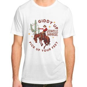 Cowboy Christmas Sweater Giddy Up Jingle Horse Pick Up Your Feet Howdy Country Adult ChromaSoft Performance T-Shirt