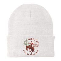 Cowboy Christmas Sweater Giddy Up Jingle Horse Pick Up Your Feet Howdy Country Knit Cap Winter Beanie