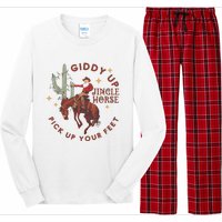 Cowboy Christmas Sweater Giddy Up Jingle Horse Pick Up Your Feet Howdy Country Long Sleeve Pajama Set