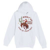 Cowboy Christmas Sweater Giddy Up Jingle Horse Pick Up Your Feet Howdy Country Premium Pullover Hoodie