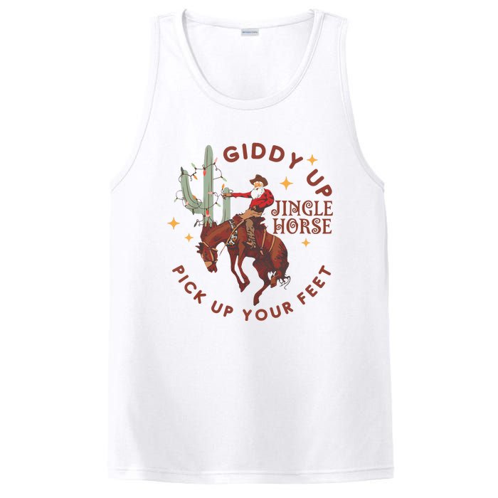 Cowboy Christmas Sweater Giddy Up Jingle Horse Pick Up Your Feet Howdy Country PosiCharge Competitor Tank