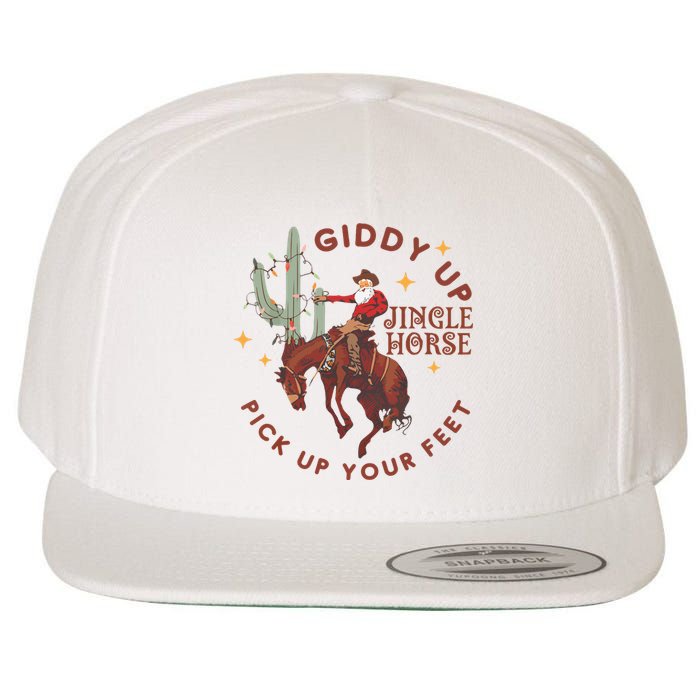 Cowboy Christmas Sweater Giddy Up Jingle Horse Pick Up Your Feet Howdy Country Wool Snapback Cap