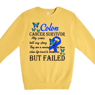 Colon Cancer Survivor My Scars Tell My Story Premium Crewneck Sweatshirt