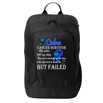 Colon Cancer Survivor My Scars Tell My Story City Backpack