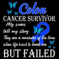 Colon Cancer Survivor My Scars Tell My Story 7-Panel Snapback Hat