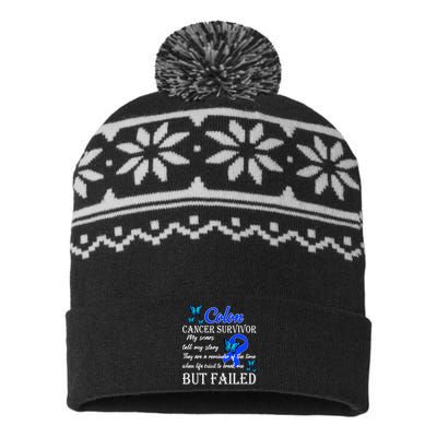 Colon Cancer Survivor My Scars Tell My Story USA-Made Snowflake Beanie