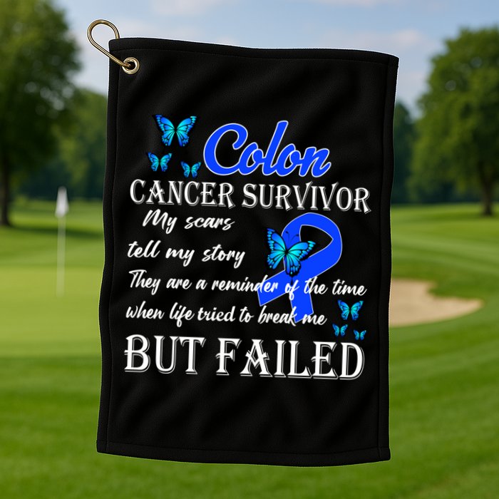 Colon Cancer Survivor My Scars Tell My Story Golf Towel