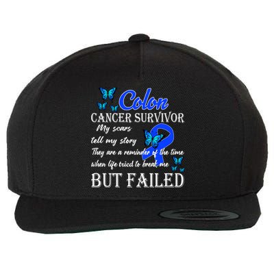 Colon Cancer Survivor My Scars Tell My Story Wool Snapback Cap