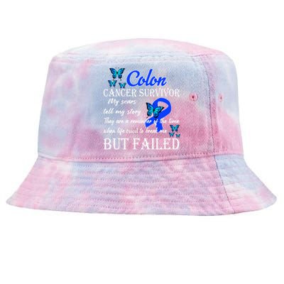 Colon Cancer Survivor My Scars Tell My Story Tie-Dyed Bucket Hat