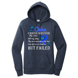 Colon Cancer Survivor My Scars Tell My Story Women's Pullover Hoodie