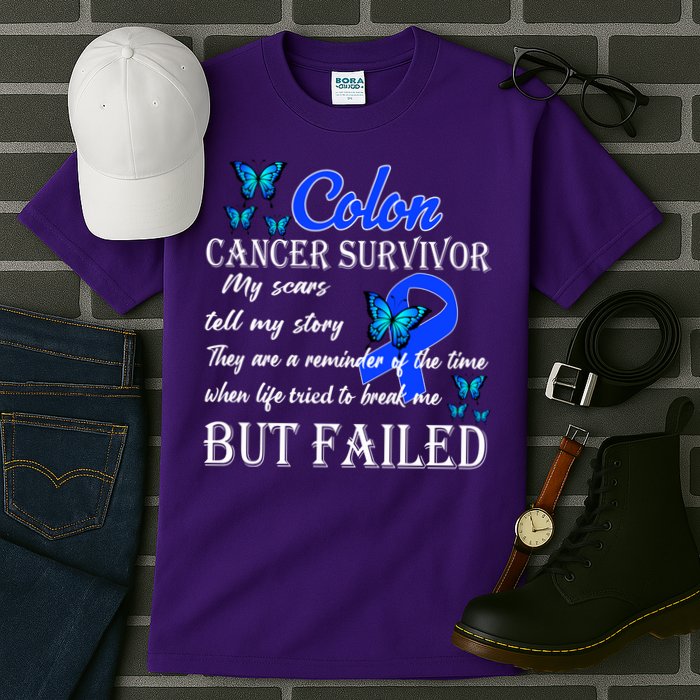 Colon Cancer Survivor My Scars Tell My Story Tall T-Shirt