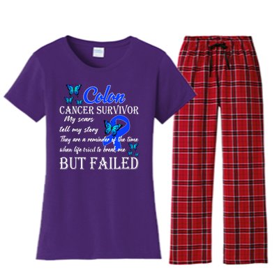 Colon Cancer Survivor My Scars Tell My Story Women's Flannel Pajama Set