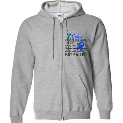 Colon Cancer Survivor My Scars Tell My Story Full Zip Hoodie