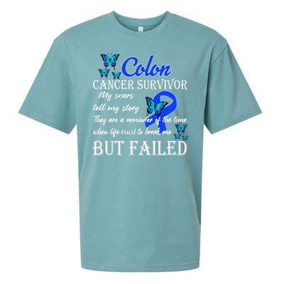 Colon Cancer Survivor My Scars Tell My Story Sueded Cloud Jersey T-Shirt