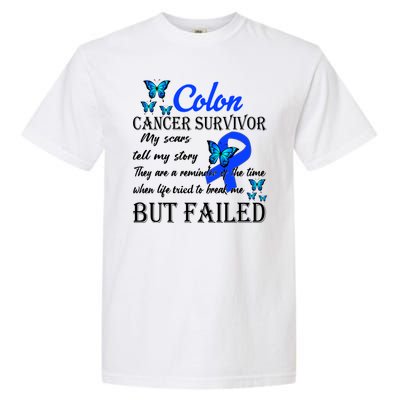 Colon Cancer Survivor My Scars Tell My Story Garment-Dyed Heavyweight T-Shirt