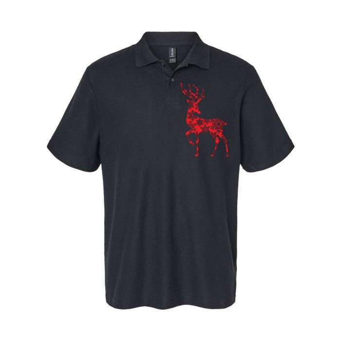 Cute Classy Snowflake Christmas Red Deer Reindeer Softstyle Adult Sport Polo