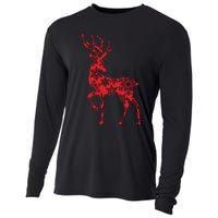 Cute Classy Snowflake Christmas Red Deer Reindeer Cooling Performance Long Sleeve Crew