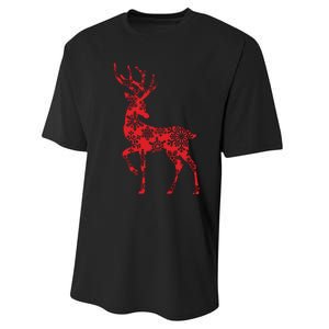 Cute Classy Snowflake Christmas Red Deer Reindeer Performance Sprint T-Shirt