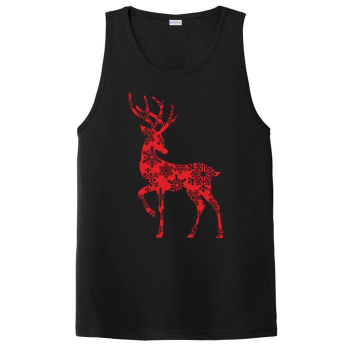 Cute Classy Snowflake Christmas Red Deer Reindeer PosiCharge Competitor Tank