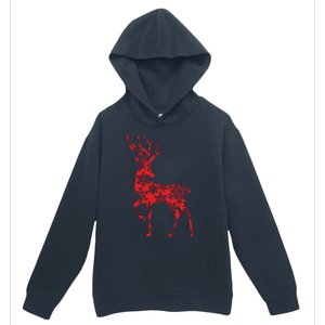 Cute Classy Snowflake Christmas Red Deer Reindeer Urban Pullover Hoodie