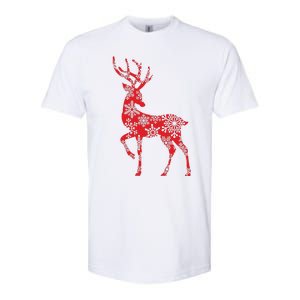 Cute Classy Snowflake Christmas Red Deer Reindeer Softstyle CVC T-Shirt