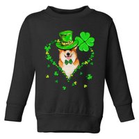 Cute Corgi Saint Patrick's Day Dogs Dad Mom Toddler Sweatshirt