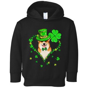 Cute Corgi Saint Patrick's Day Dogs Dad Mom Toddler Hoodie