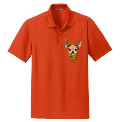 Chihuahua Christmas Santa Clause Dog Reindeer Xmas Dog Lover Gift Dry Zone Grid Polo